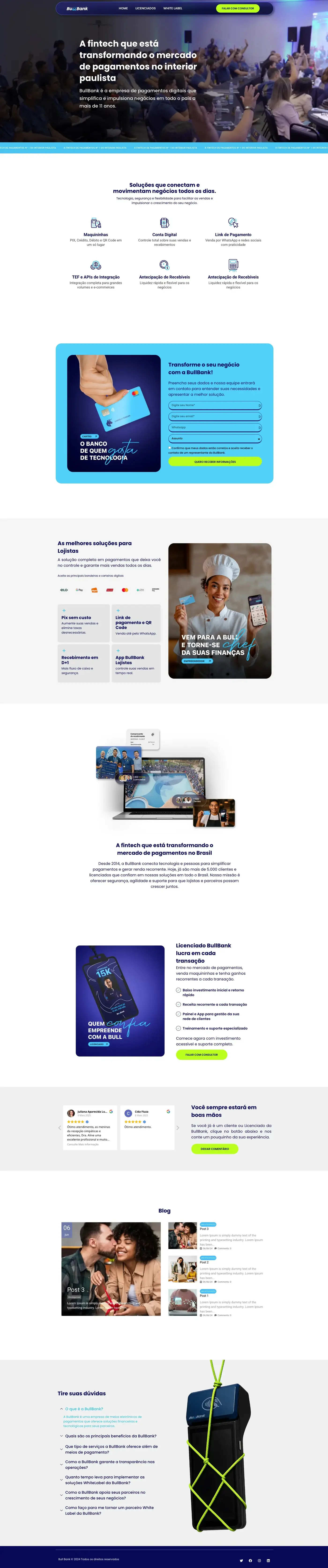 BullBank corporate site, full page