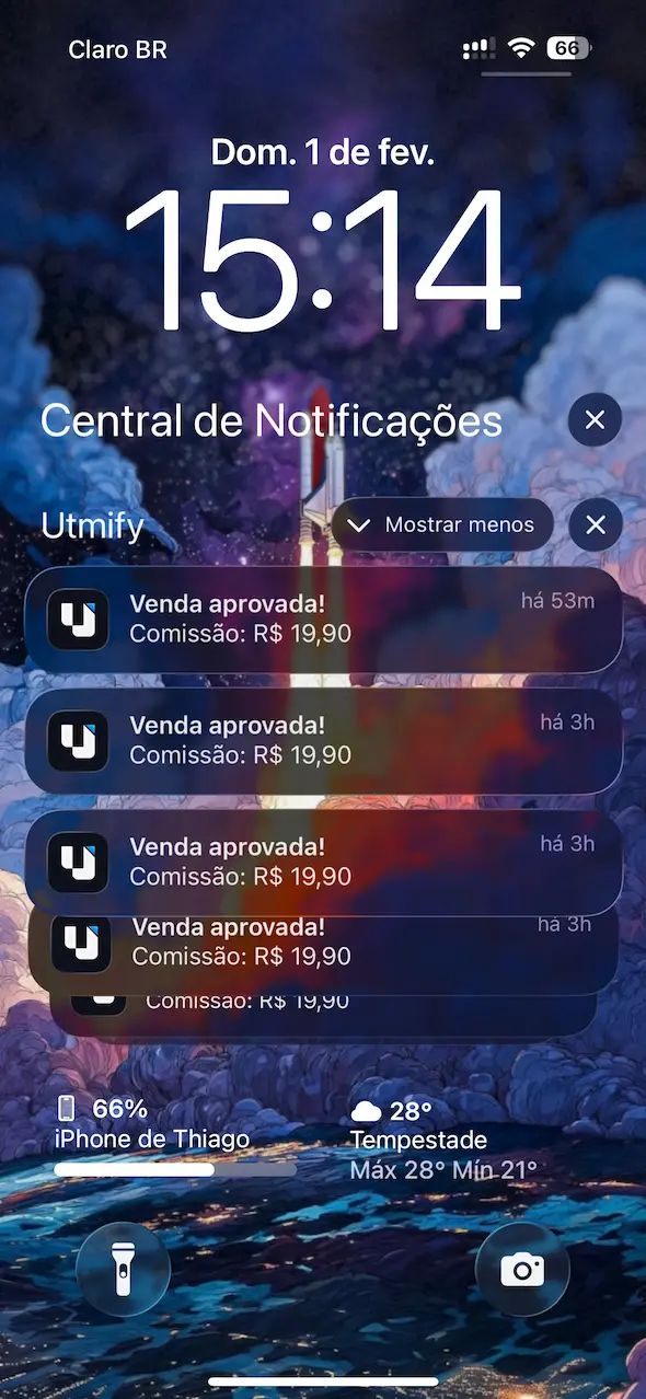 Sale approved notification, Utmify