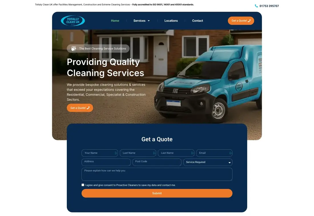 Totally Clean website